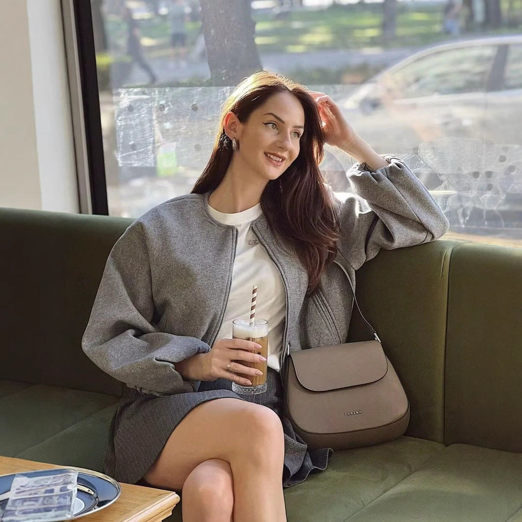 Damen elegante Kurzjacke mit Volumenärmel Sovae