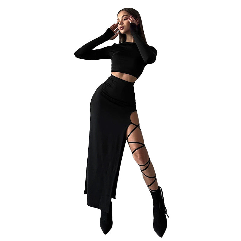 Damen Midi-Rock mit Asymmetrischem Schnitt Sovae