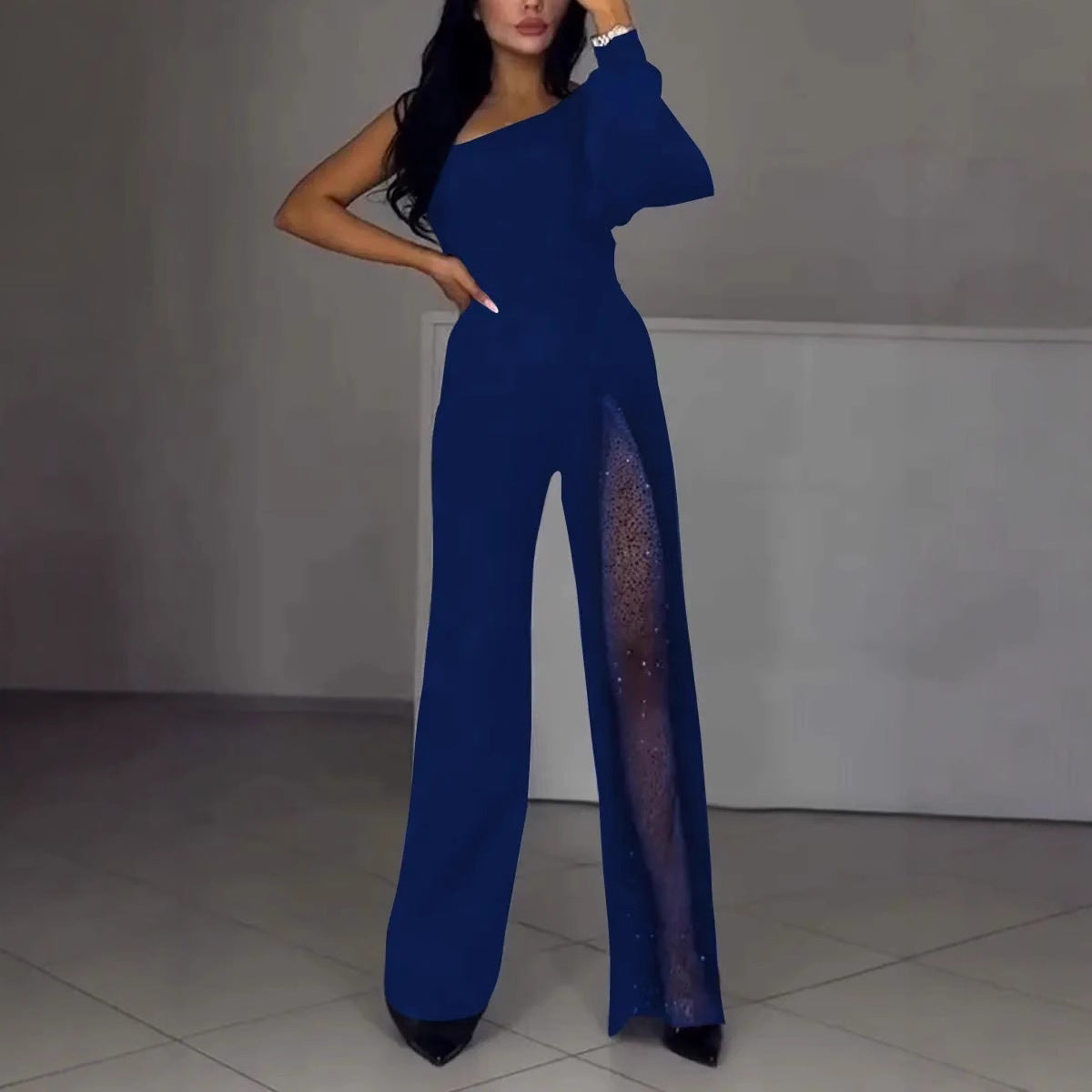 Damen Eleganter Jumpsuit mit funkelnden Elementen Sovae