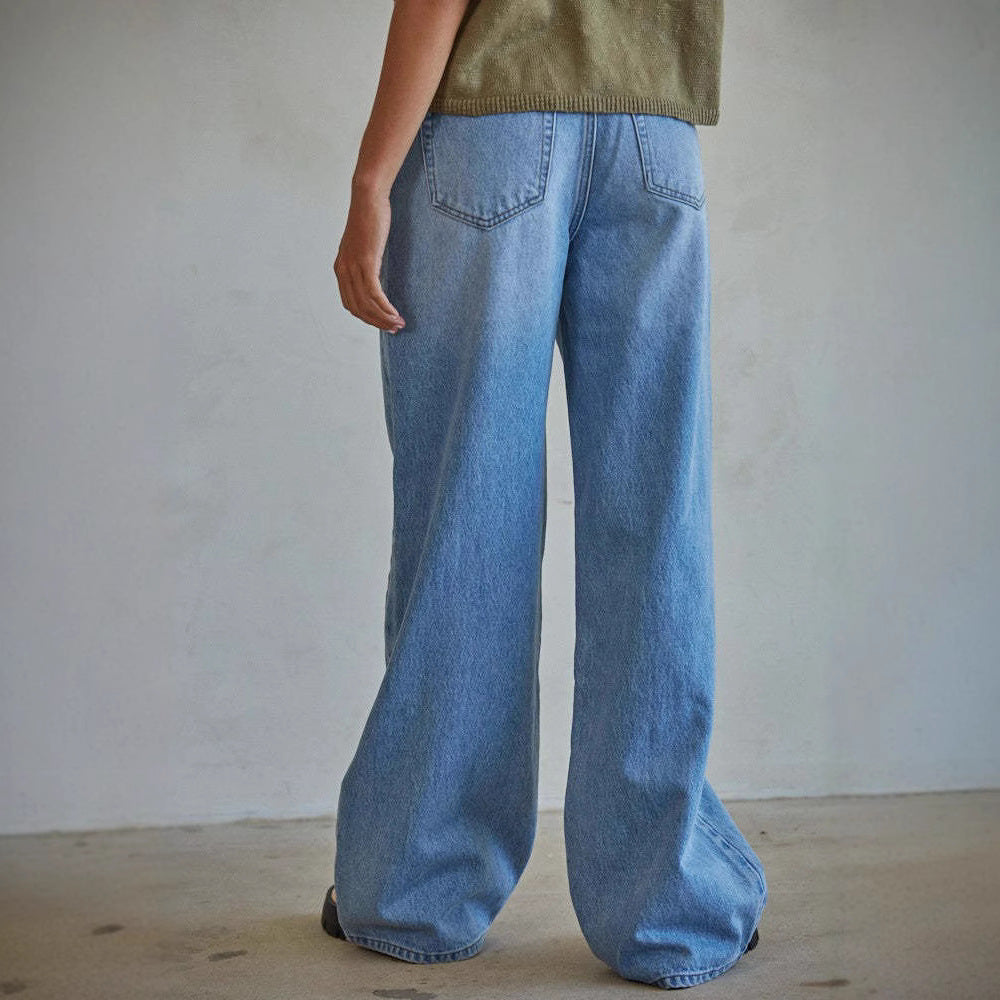 Damen Weit geschnittene Jeans mit hohem Komfort und modernen Details Sovae