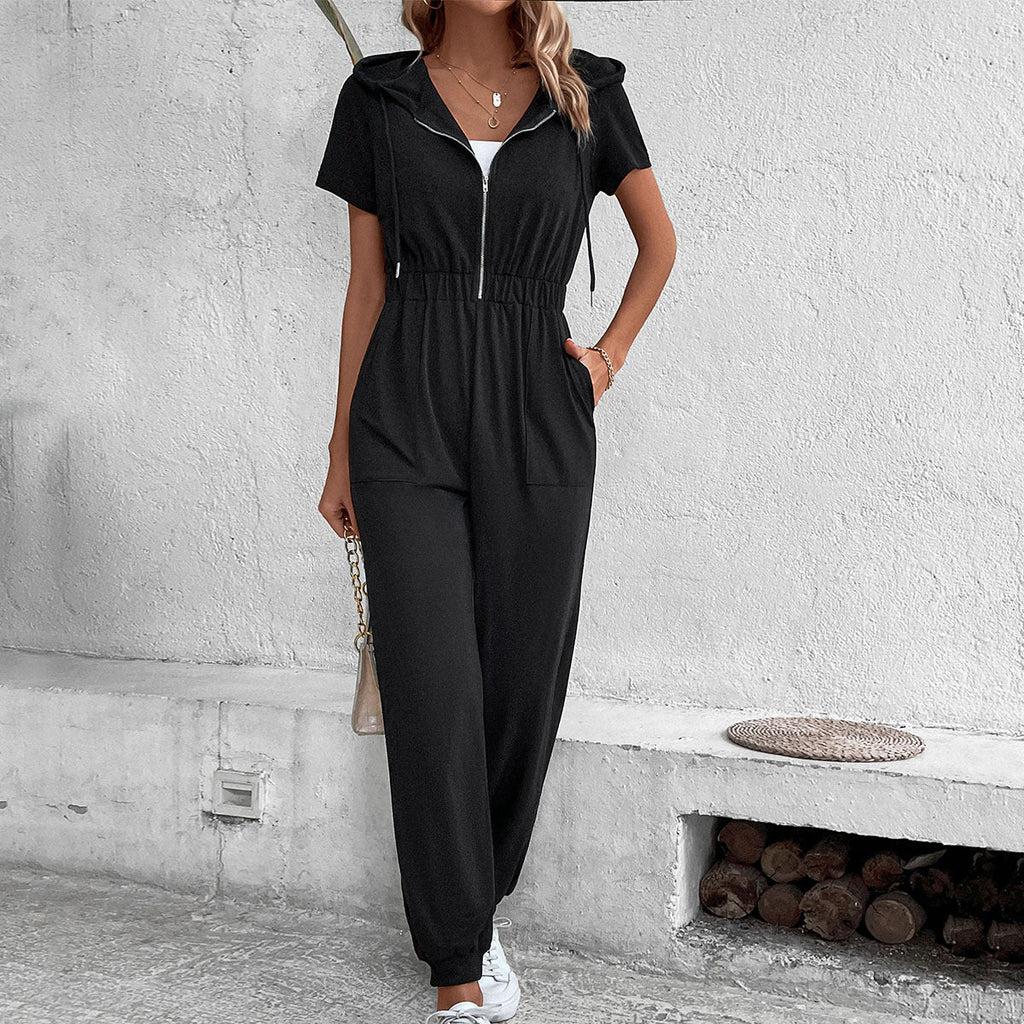 Damen Kapuzenoverall mit praktischem Reißverschluss und elastischem Bund Sovae