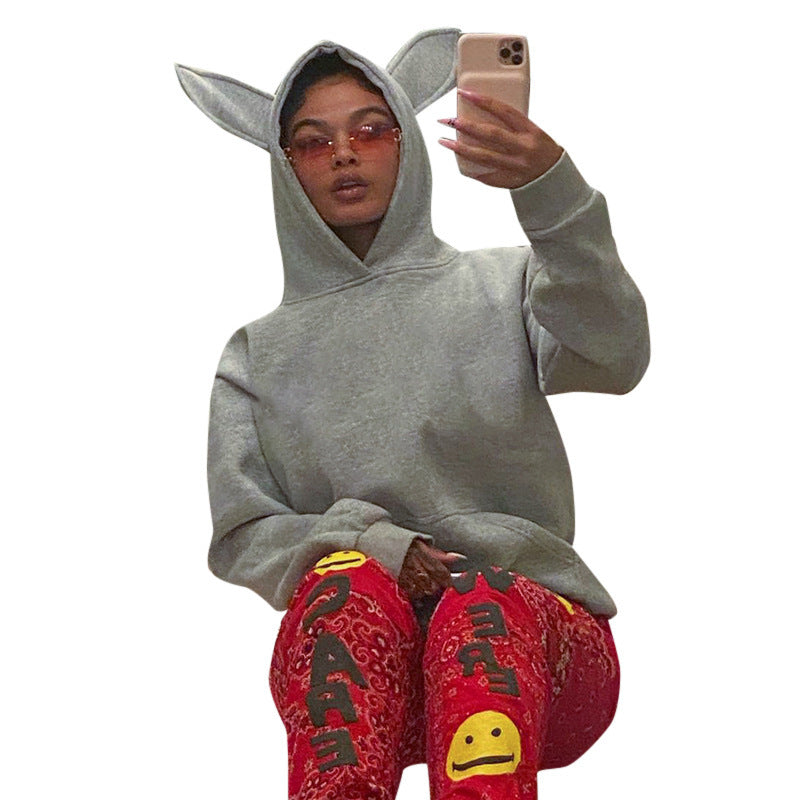 Damen Hoodie mit tierischen Ohren Sovae