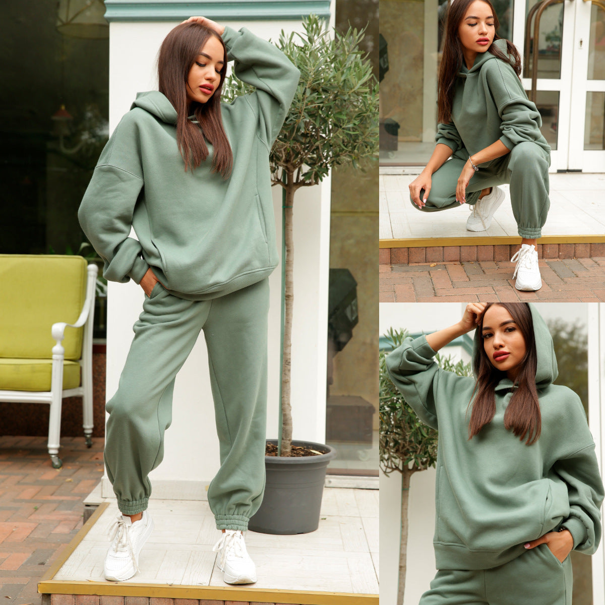 Damen sportlicher Hoodie und Jogginghose Set Sovae