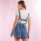 Damen lässiger Denim-Latzanzug mit praktischen Taschen und verstellbaren Trägern Sovae