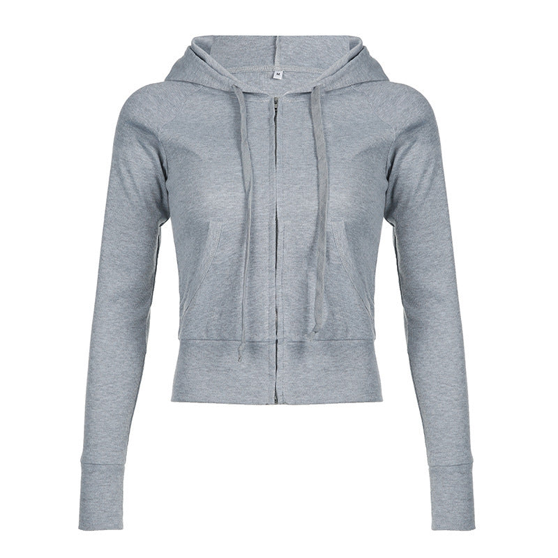 Damen lässige Kapuzenjacke mit kurzem Schnitt Sovae