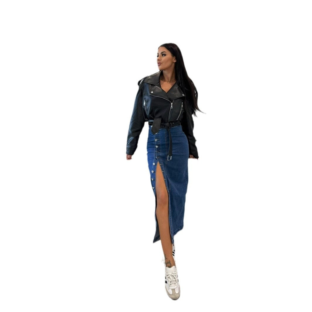 Damen Jeansrock Sovae