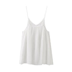 Damen Spaghetti-Träger Bluse mit elegantem V-Ausschnitt Sovae