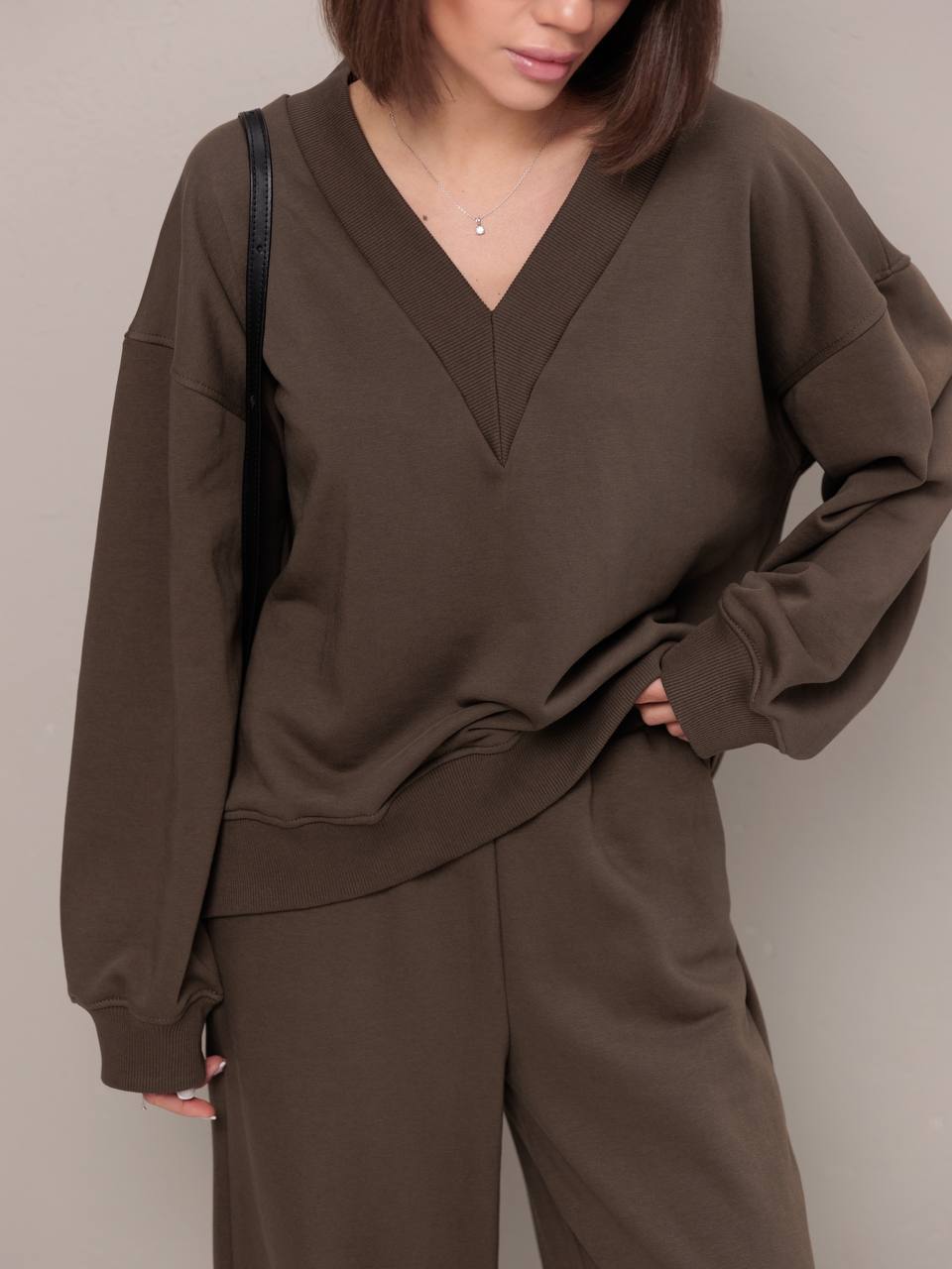 Damen Lässiger V-Ausschnitt Pullover Sovae