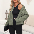 Damen lässige Utility-Jacke mit praktischen Taschen Sovae