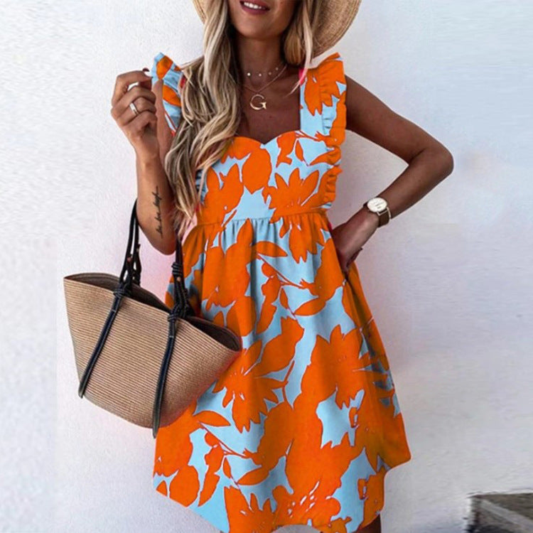 Damen verspieltes Sommerkleid mit Rüschendetails Sovae