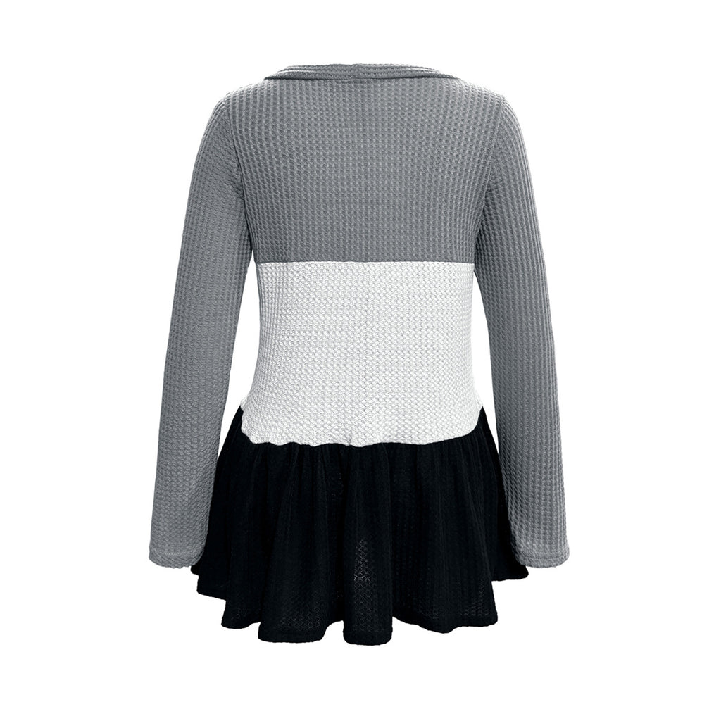 Damen modische Strickjacke mit knöpfigem Design und voluminösem Saum Sovae