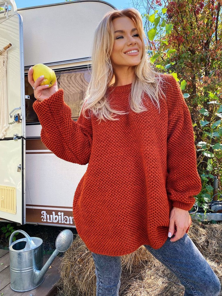 Damen Strukturierter Strickpullover Sovae