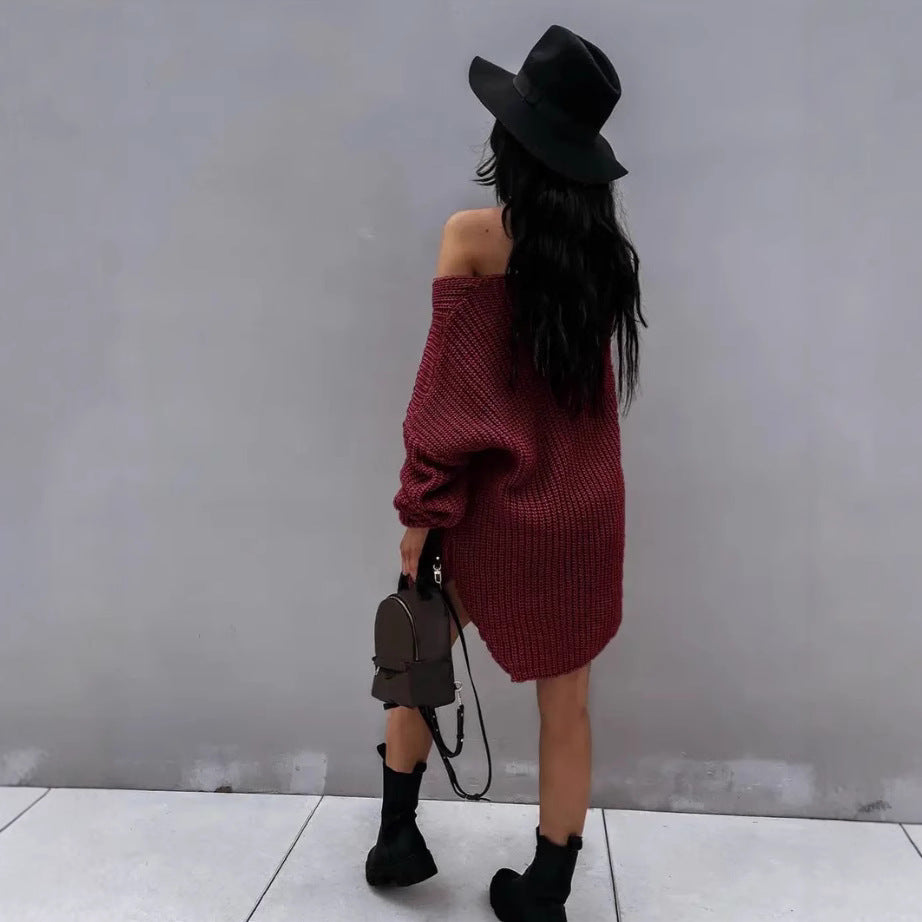 Damen Oversize Strickpullover Sovae