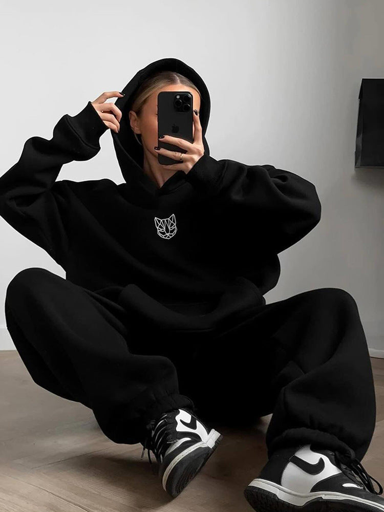 Damen Urbaner Oversized Hoodie und Bequeme Sweatpants Set Sovae
