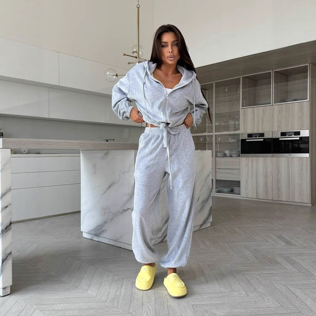 Damen Lounge-Set mit modischem Reißverschluss Sovae