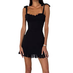 Damen Minikleid mit Rüschendetails Sovae