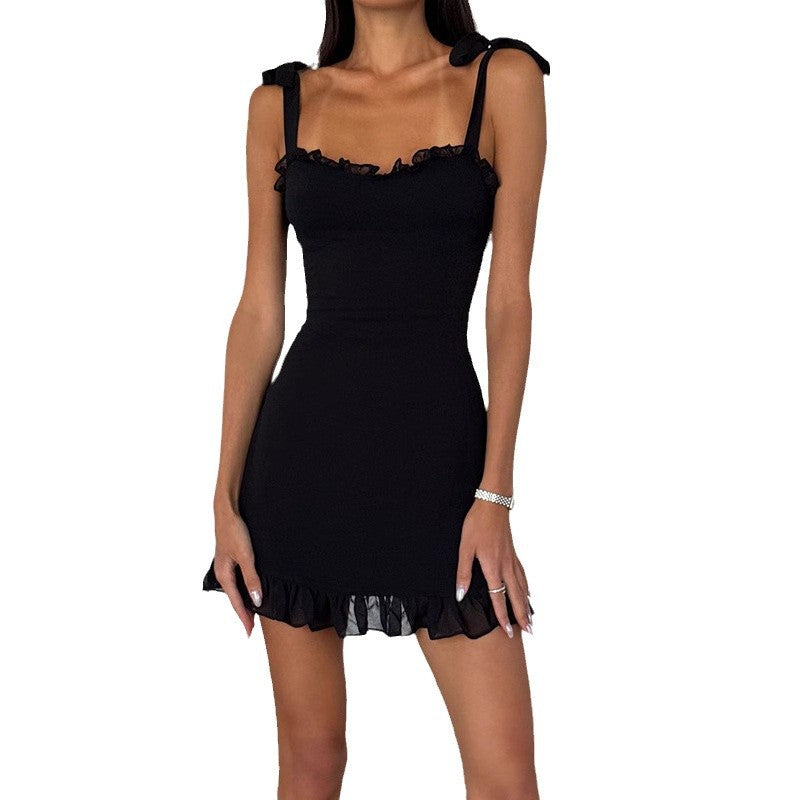 Damen Minikleid mit Rüschendetails Sovae