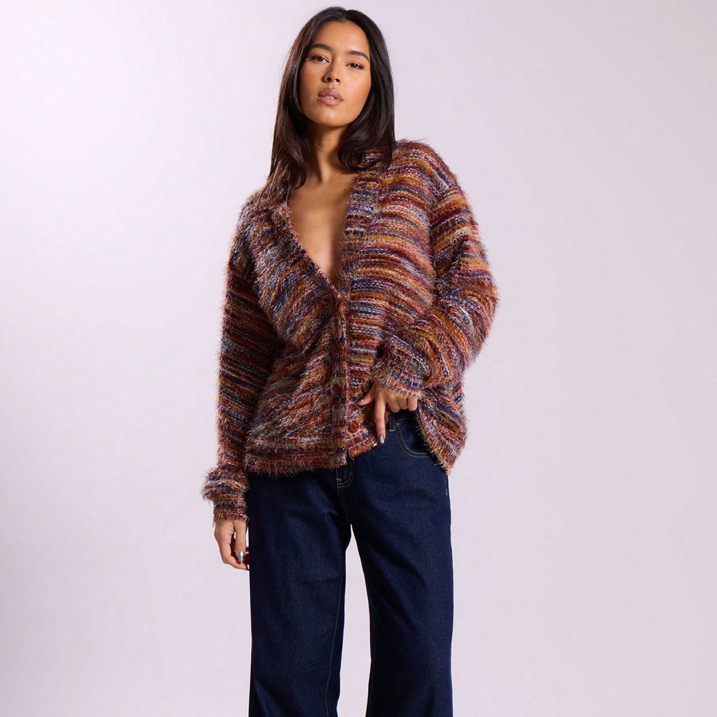 Damen Kuscheliger Strickcardigan Sovae