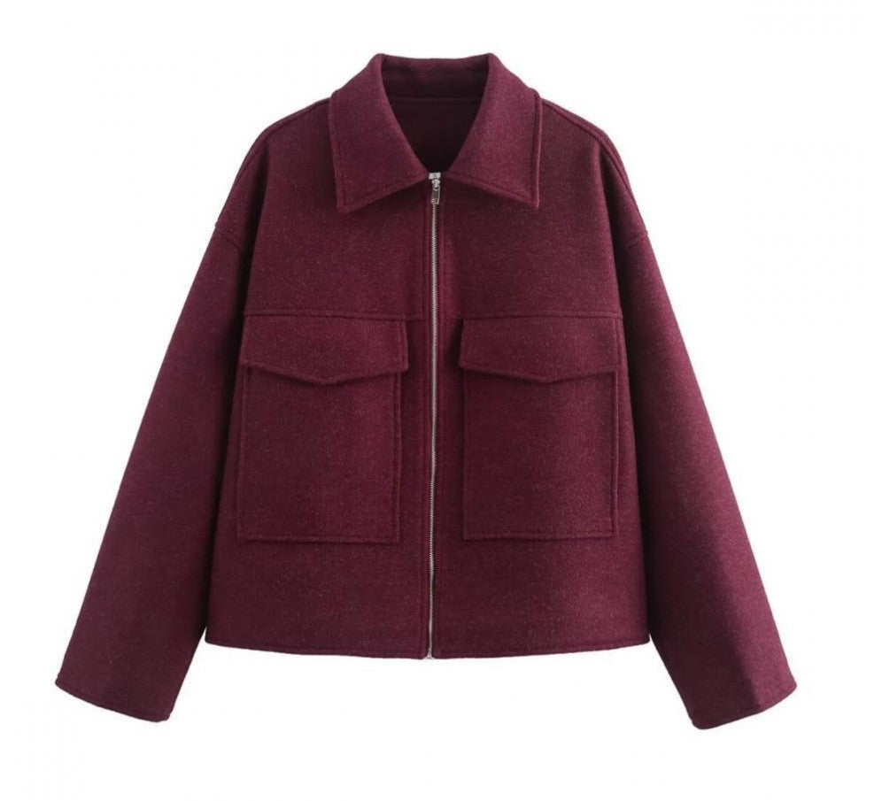 Damen lässige Steppjacke mit großen aufgesetzten Taschen und modernem Schnitt Sovae