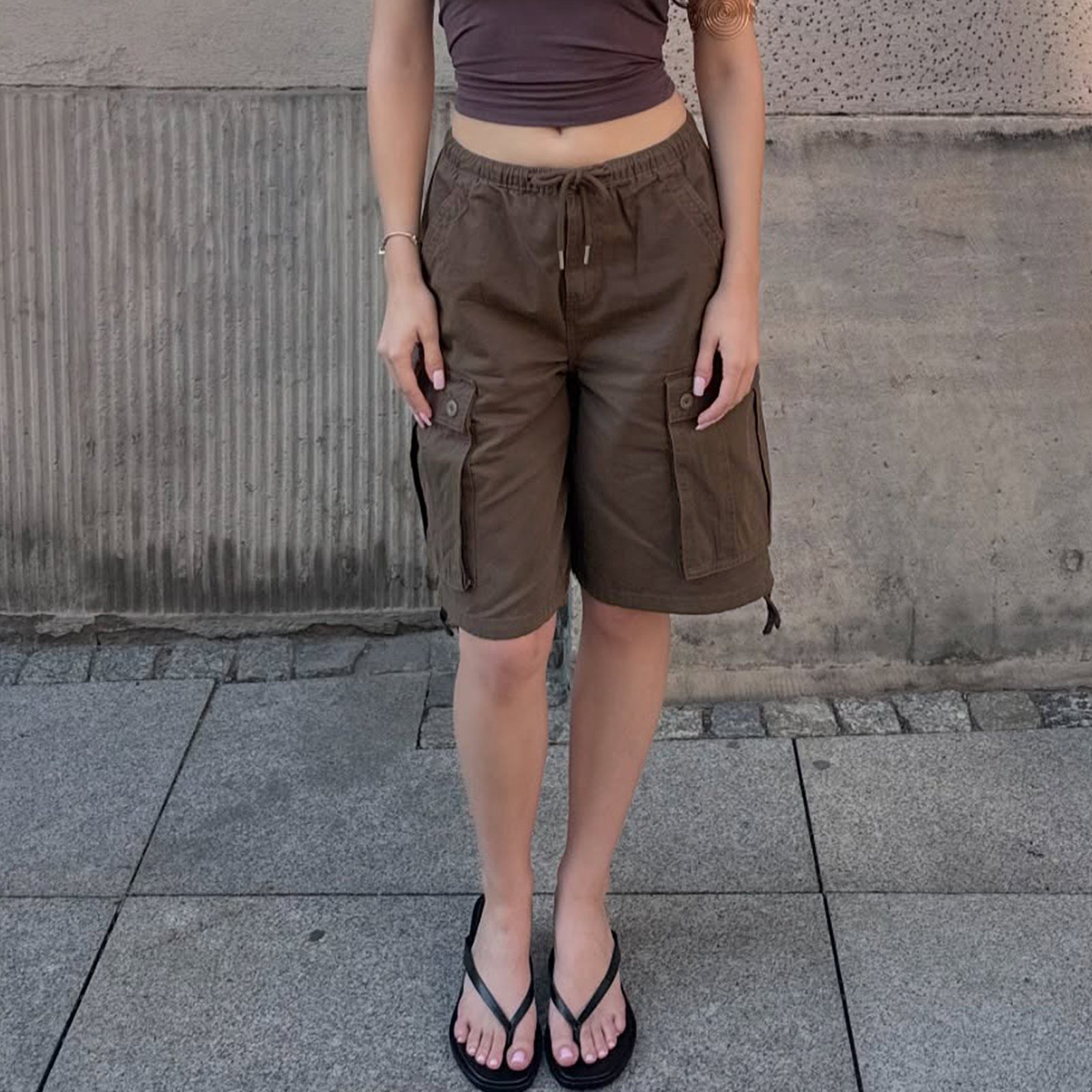 Damen lässige Cargo-Shorts mit praktischen Taschen Sovae