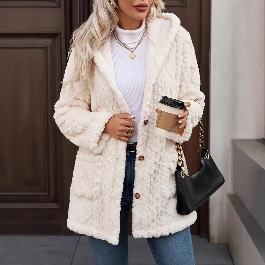 Damen Flauschige Kuscheljacke Sovae
