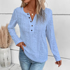 Damen Langarmshirt mit Knopfleiste Sovae