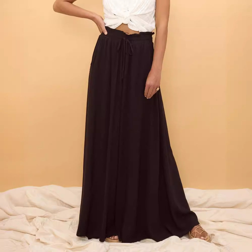 Damen weite Palazzo-Hose mit floralem Print Sovae