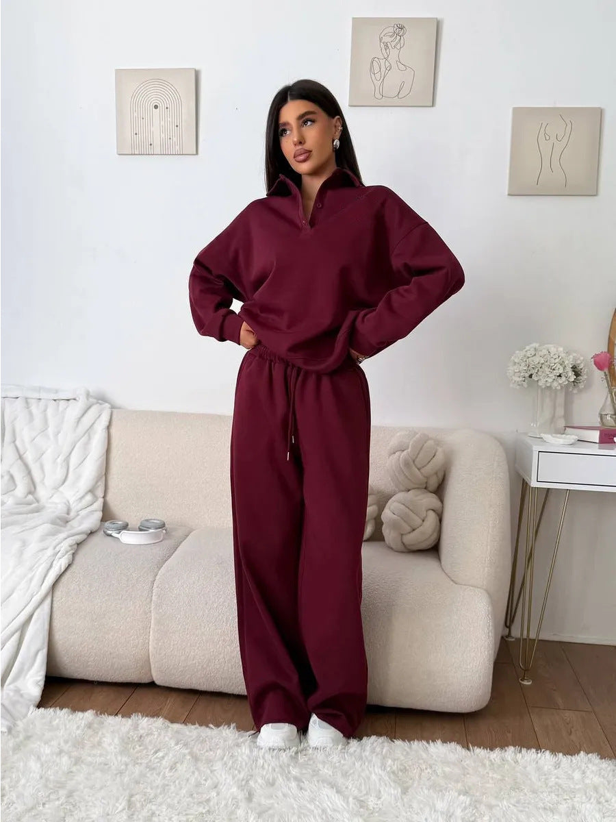 Damen Sportlicher Pullover mit weiten Hosen Sovae