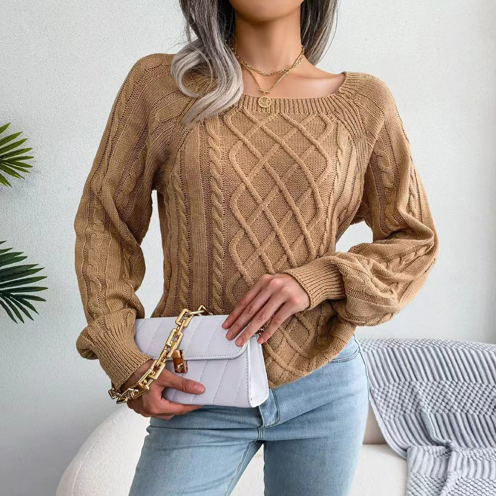 Damen Pullover mit Rautenstrick Sovae