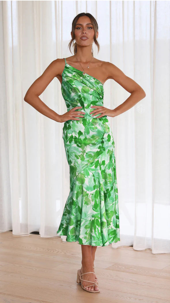 Damen Wickelkleid mit asymmetrischem Schnitt und blühendem Muster Sovae