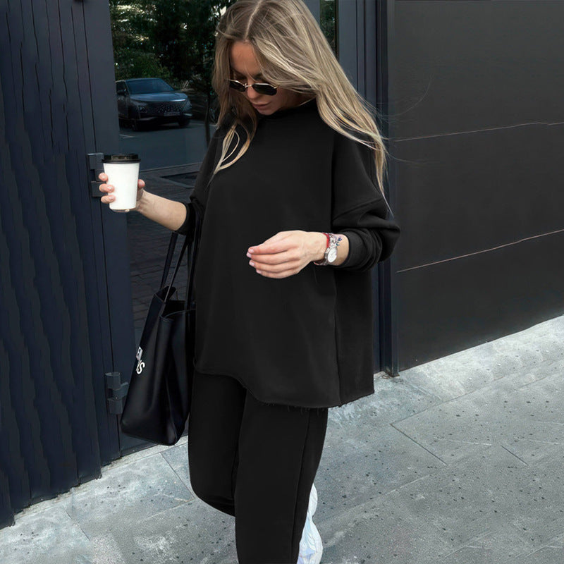 Damen lässiges Set mit oversized Pullover und bequemen Jogginghosen Sovae