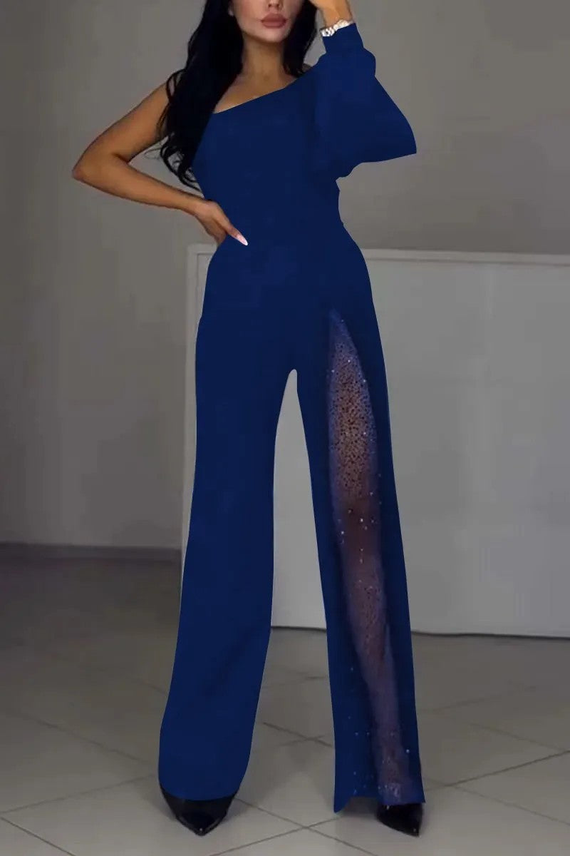 Damen Eleganter Jumpsuit mit funkelnden Elementen Sovae