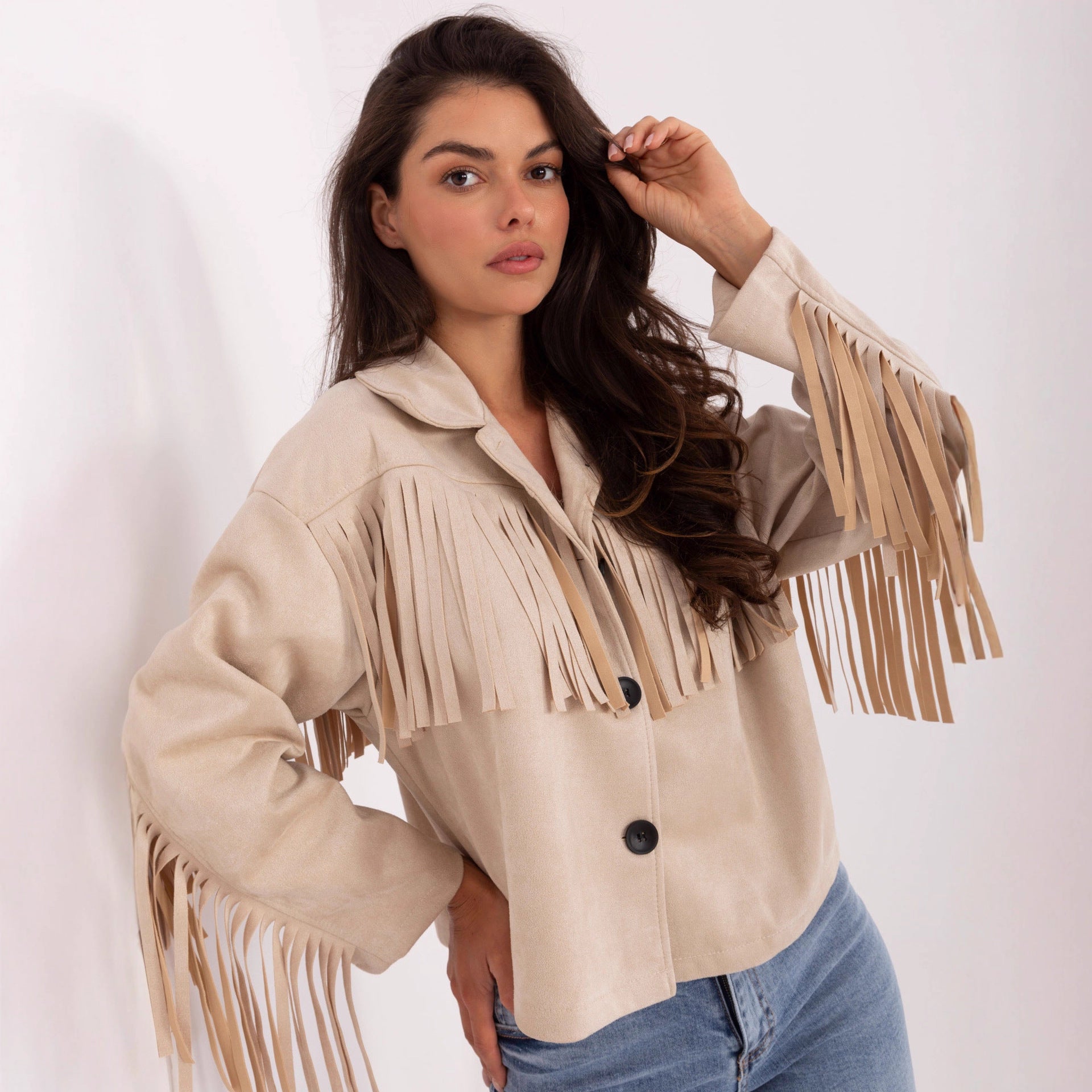 Damen Fransenjacke Sovae
