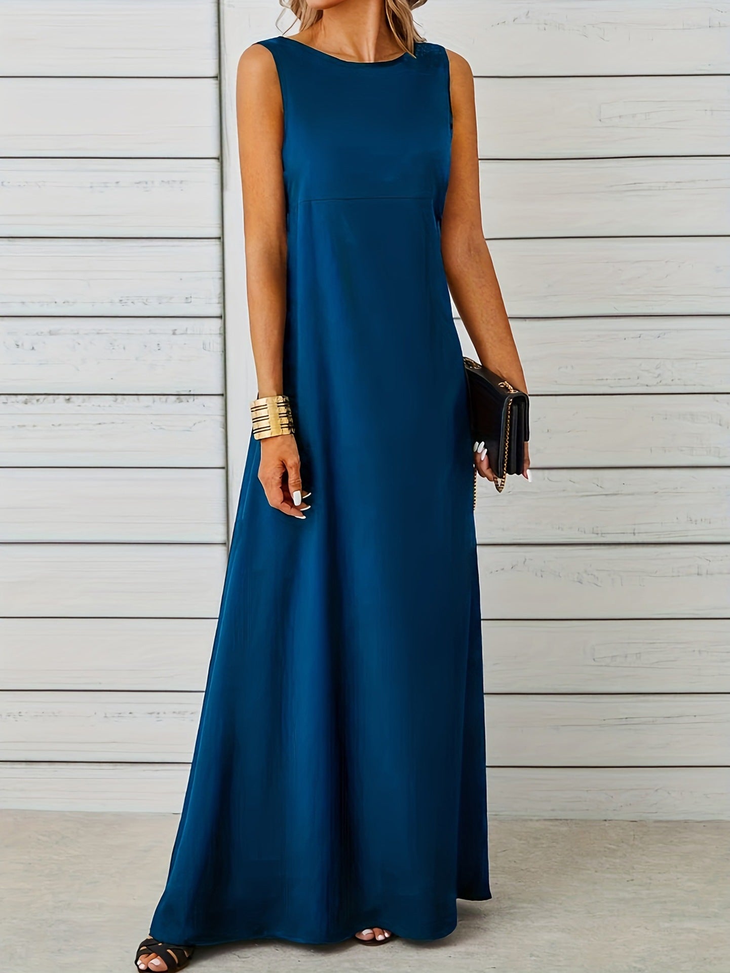 Damen schickes Maxikleid mit elegantem Schnitt Sovae