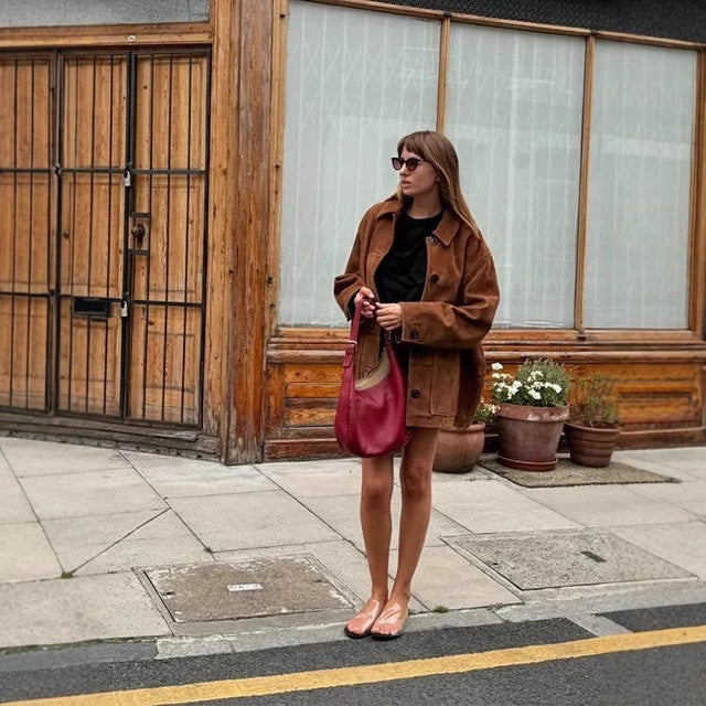 Damen trendige Utility-Jacke aus hochwertigem Material mit praktischen Taschen Sovae