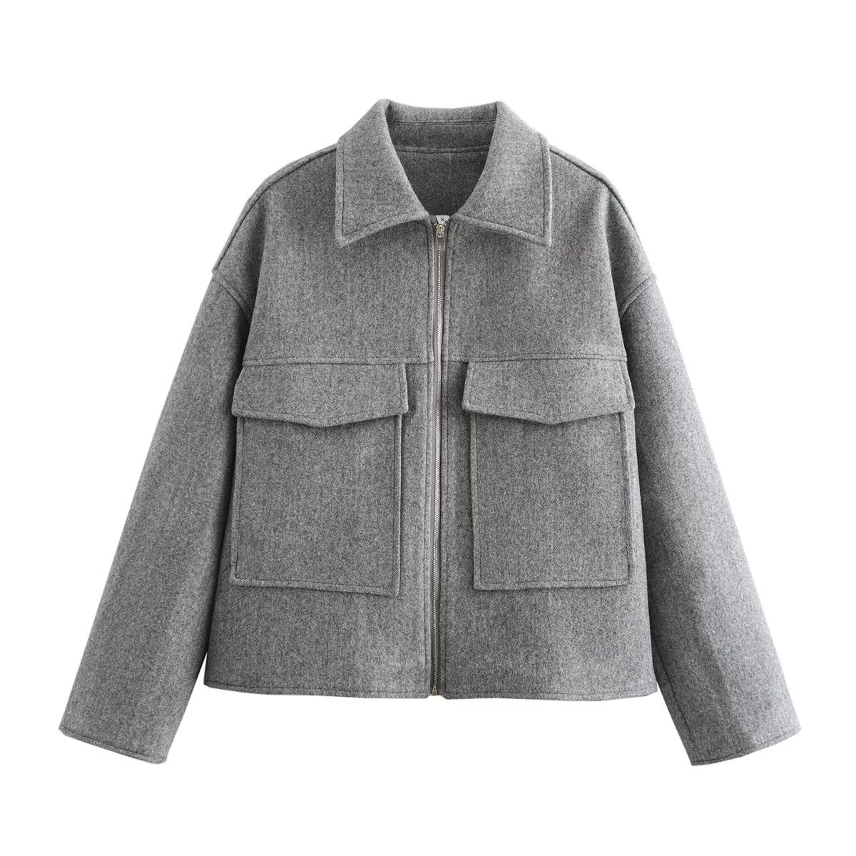 Damen moderne Übergangsjacke im lässigen Schnitt mit großen Taschen Sovae