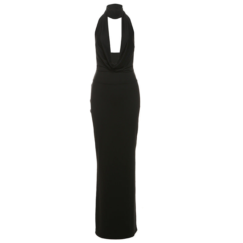 Damen elegantes Maxikleid mit tiefem Ausschnitt Sovae