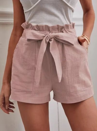 Damen elegante Paperbag-Shorts Sovae