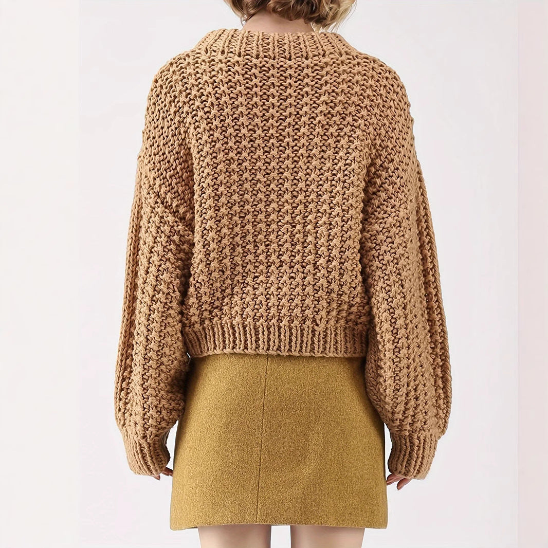 Damen Grobstrickpullover Sovae