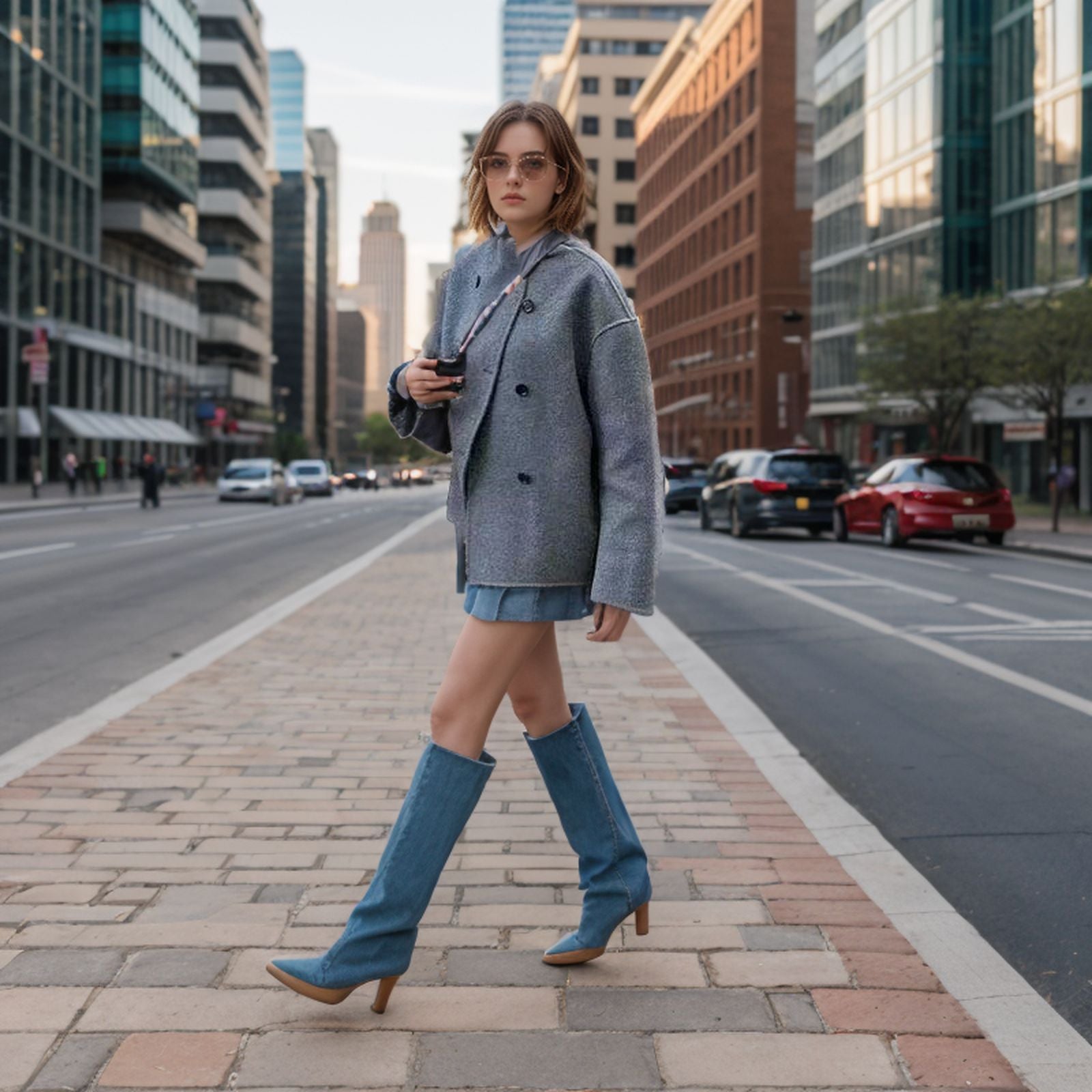 Damen modische cropped Jacke im strukturierten Design Sovae