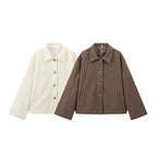 Damen Übergangsjacke mit lässigem Schnitt und praktischem Knopfverschluss Sovae