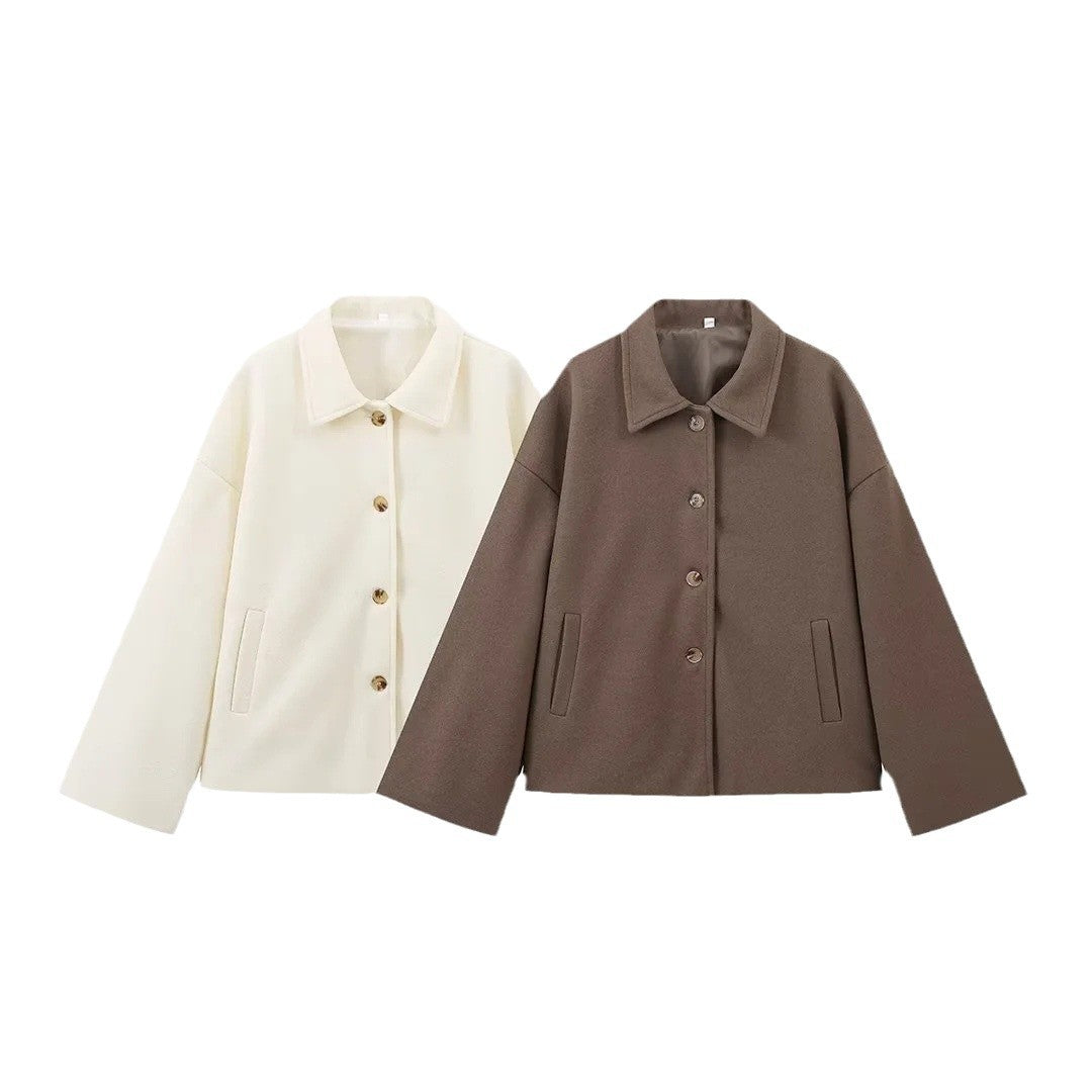 Damen Übergangsjacke mit lässigem Schnitt und praktischem Knopfverschluss Sovae