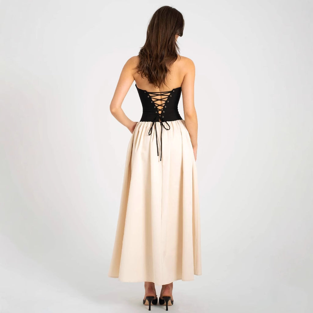 Damen Abendkleid mit elastischem Brustbereich und voluminösem Rock Sovae