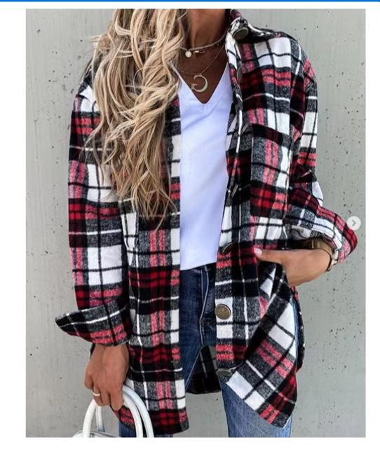 Damen Karierte Overshirt Sovae