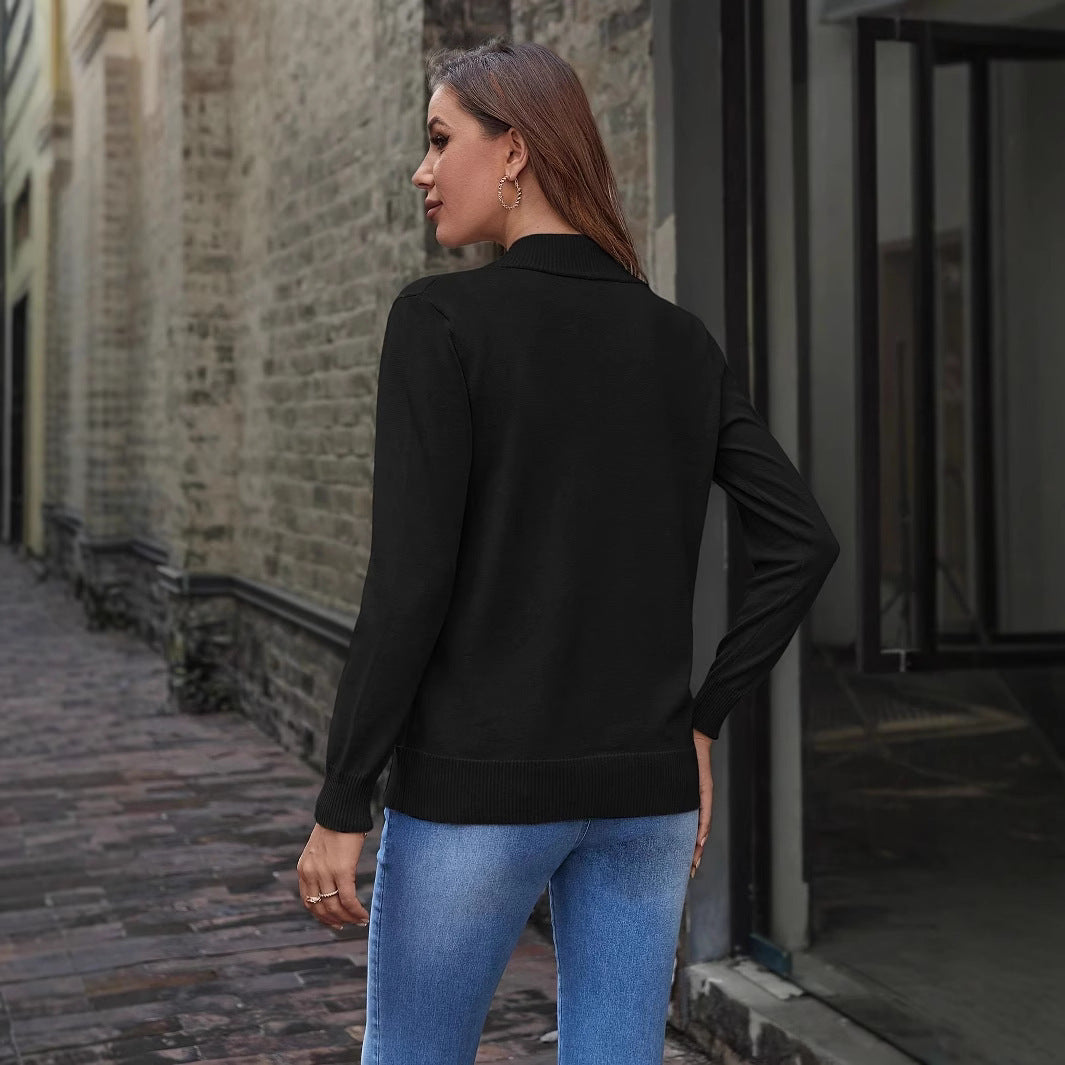 Damen lässige Strickjacke mit offenem Schnitt und feinen Rippdetails Sovae