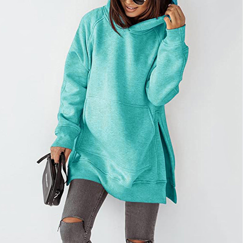 Damen Oversize Hoodie mit seitlichen Schlitzen Sovae