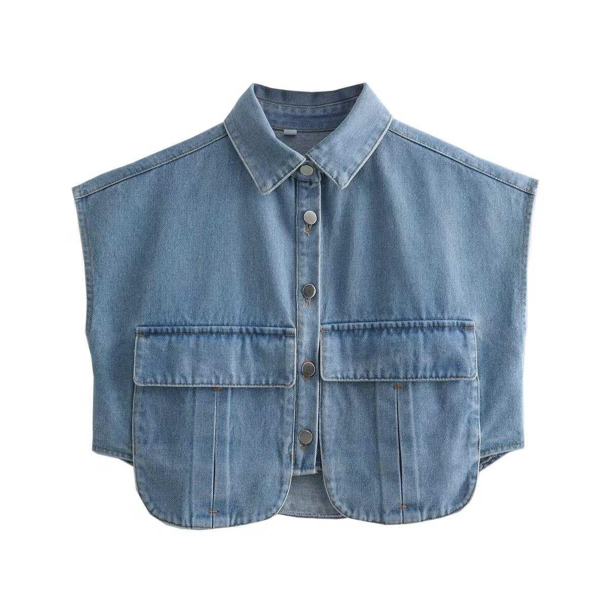 Damen lässige Blusenjacke im angesagten Utility-Stil mit großen Taschen und kurzen Ärmeln Sovae
