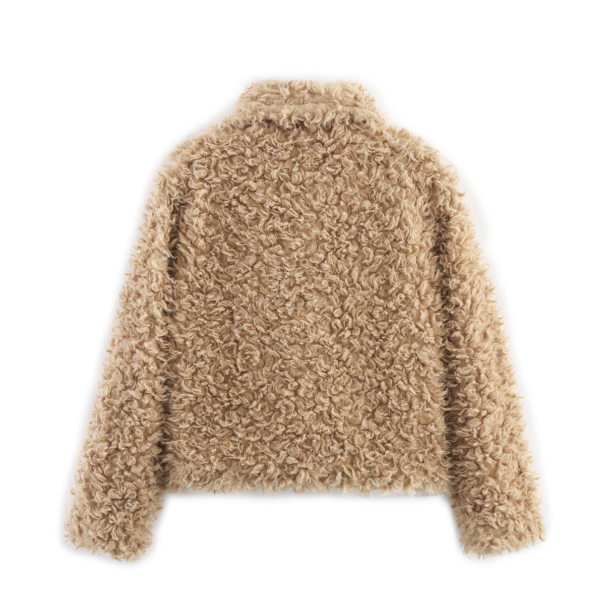 Damen kuschelige Teddyjacke mit Knopfverschluss und praktischen Taschen Sovae