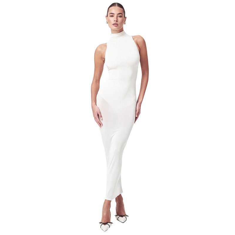Damen figurbetontes Hochgeschlossenes Kleid Sovae