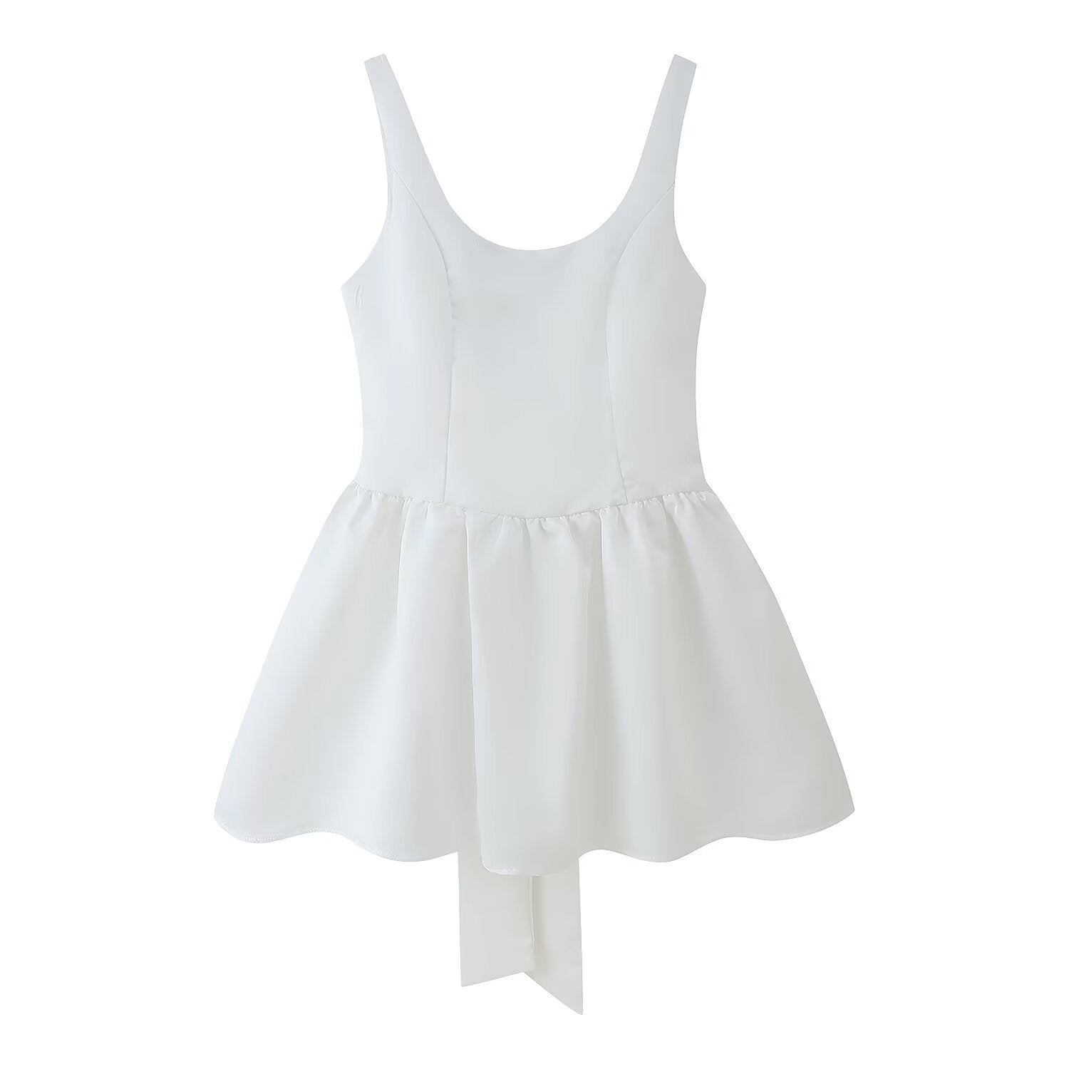 Damen Luftiges Sommerkleid mit verstellbaren Spaghetti-Trägern und fließendem Rock Sovae